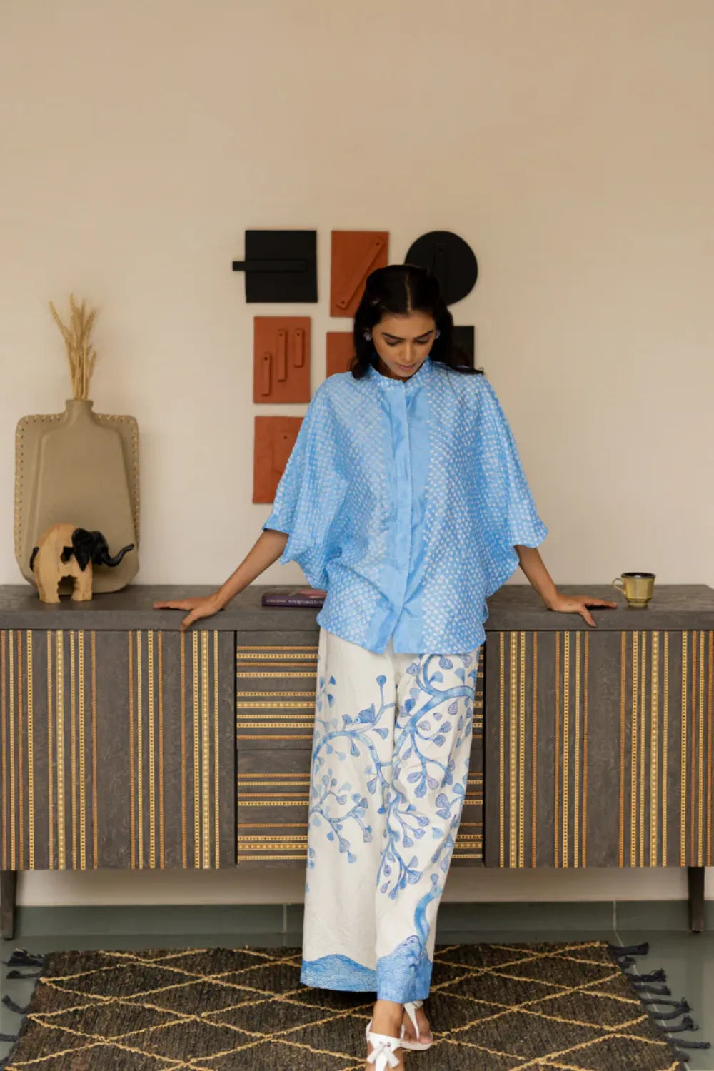 FLORA SHORT M KAF SHIRT-POWDER BLUE