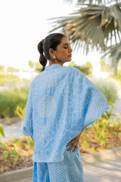 FLORA SHORT M KAF SHIRT-POWDER BLUE