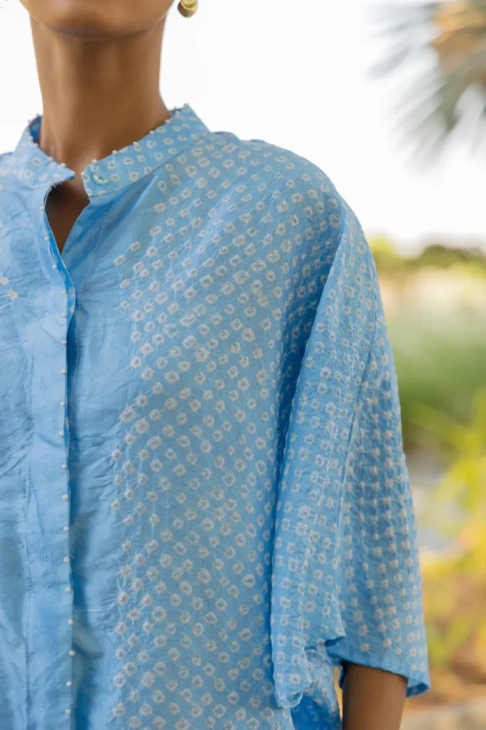 FLORA SHORT M KAF SHIRT-POWDER BLUE