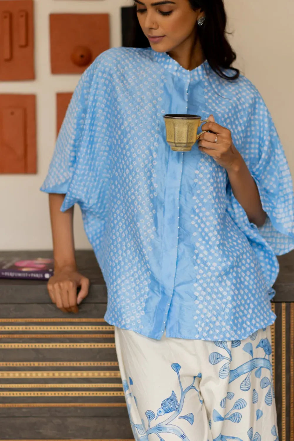 FLORA SHORT M KAF SHIRT-POWDER BLUE