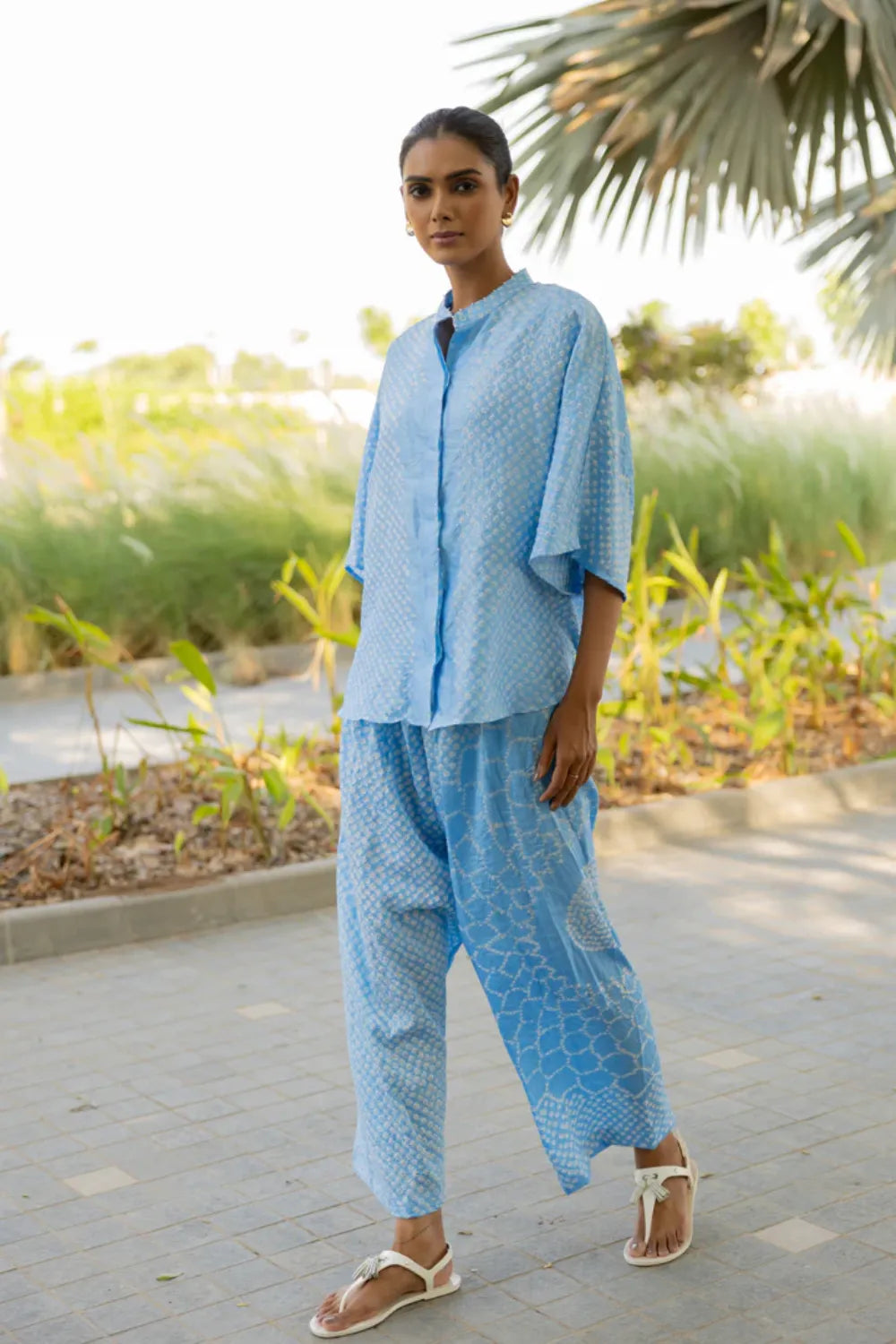 FLORA SHORT M KAF SHIRT-POWDER BLUE