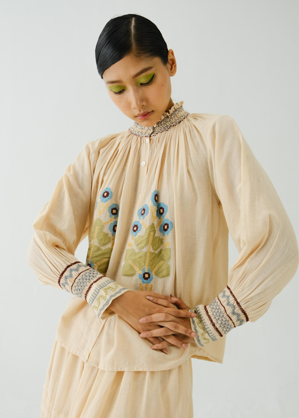 Farmer Top-Ivory Pixel Applique
