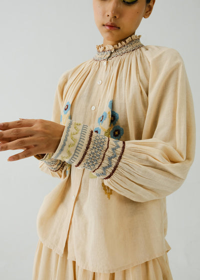 Farmer Top-Ivory Pixel Applique