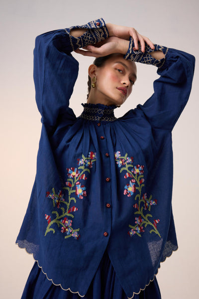 FARMER SET -BLUE (FARMER TOP+PINTUCK SKIRT)