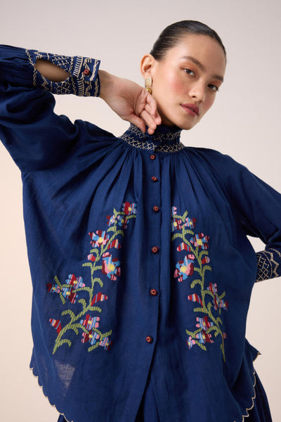 FARMER SET -BLUE (FARMER TOP+PINTUCK SKIRT)