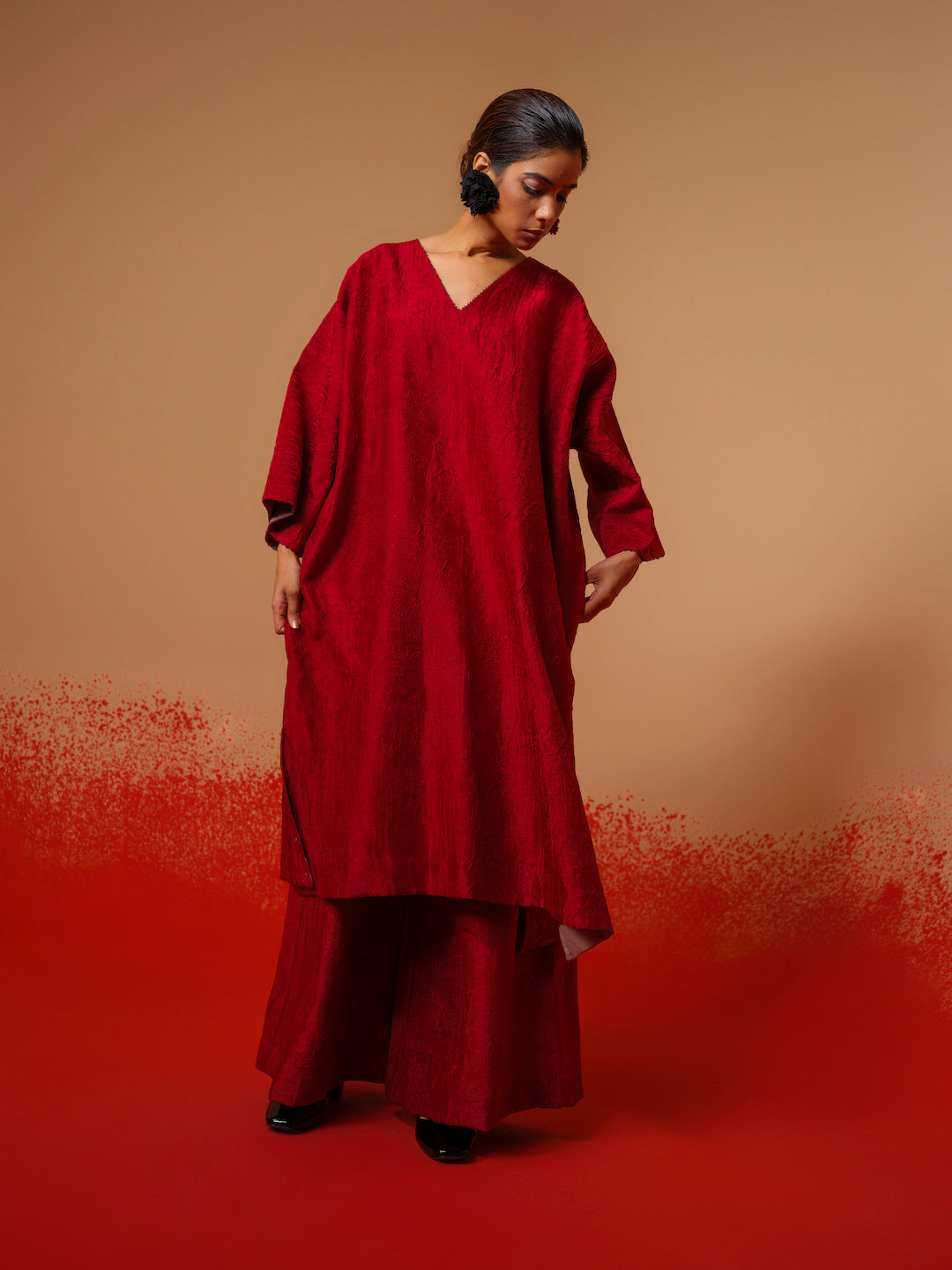 Flow Tunic-Red + Black