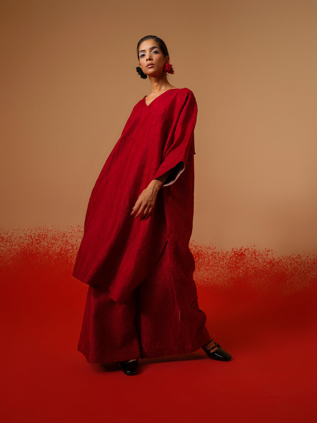 Flow Tunic-Red + Black