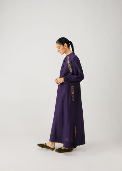 Goa dress-Ink band emb.