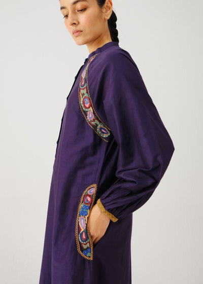 Goa dress-Ink band emb.