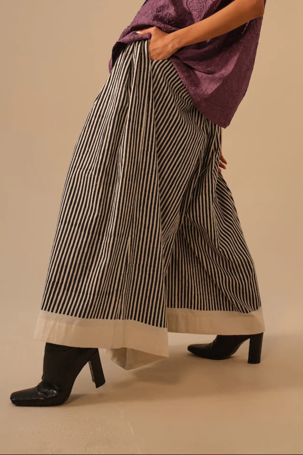 Gale Pants-Natural + Black