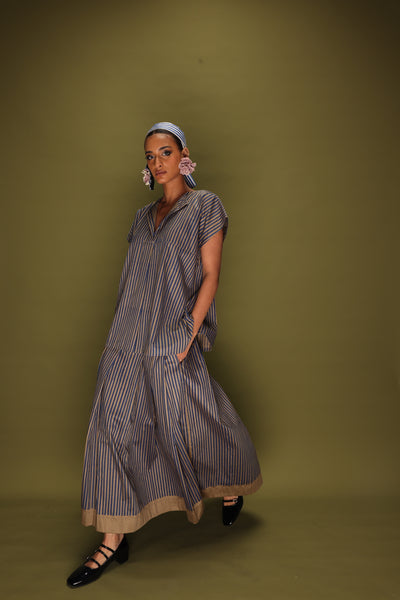 Gale Top (Beige + Blue)-Ech/Ga/To/BeBl