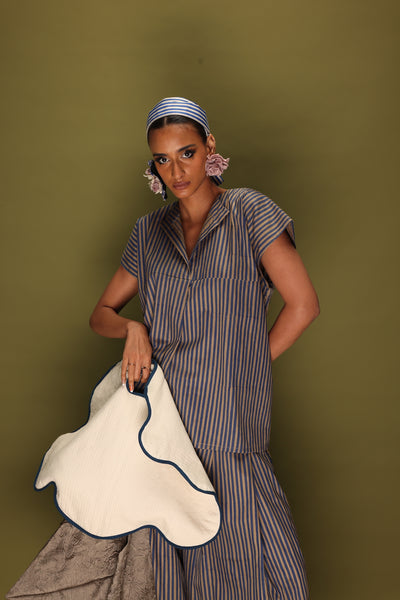 Gale Top (Beige + Blue)-Ech/Ga/To/BeBl