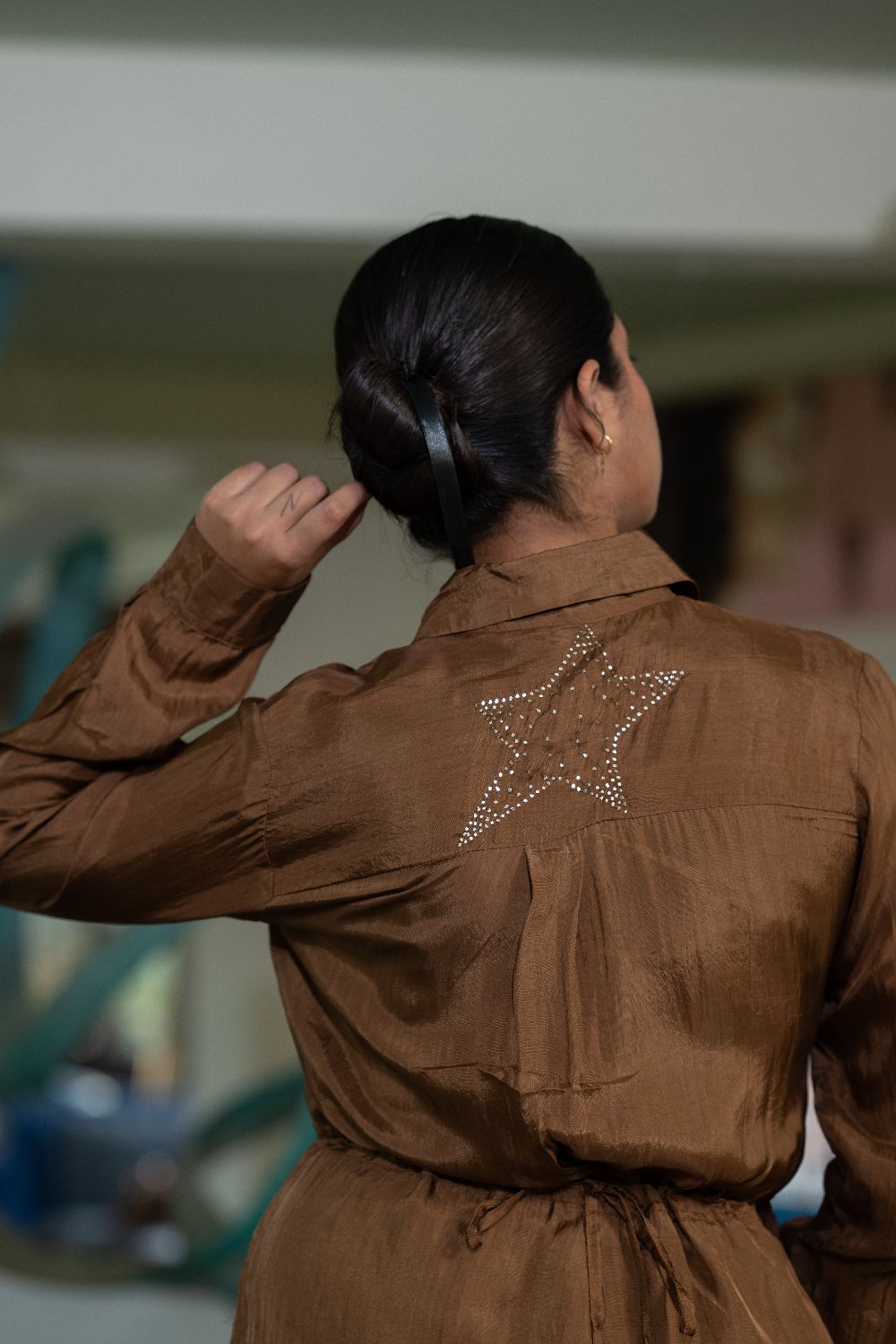 Gold dust in mocha - Star Dress