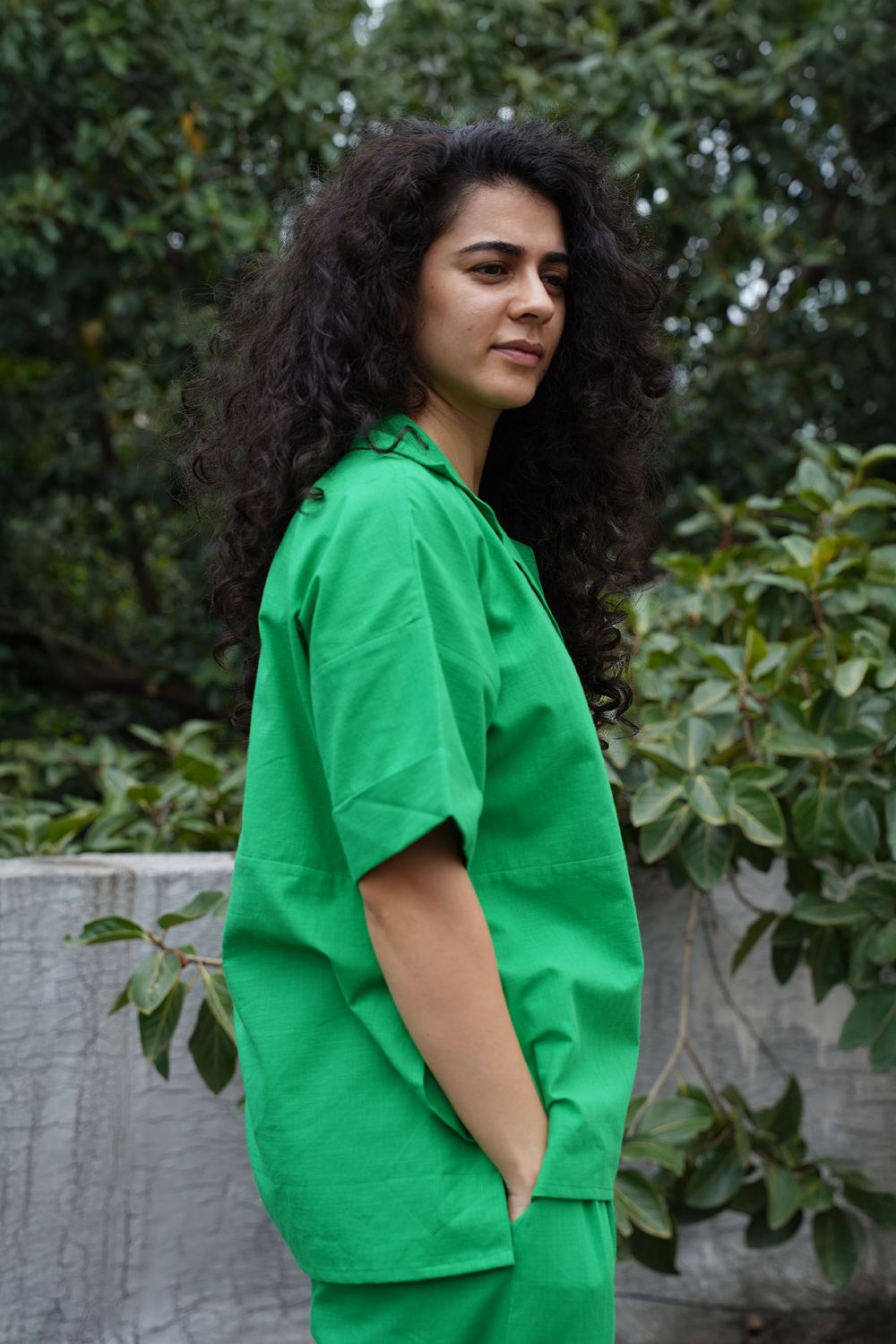 Green Ekin Shirt & Hera Cotton Co-Ord Set (2 PCS)
