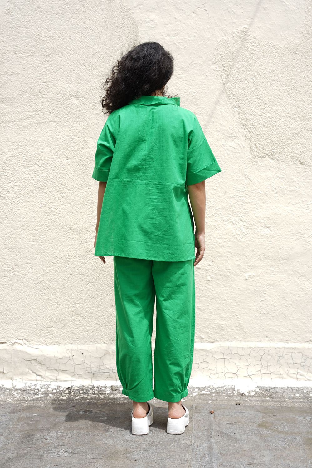 Green Ekin Shirt & Hera Cotton Co-Ord Set (2 PCS)
