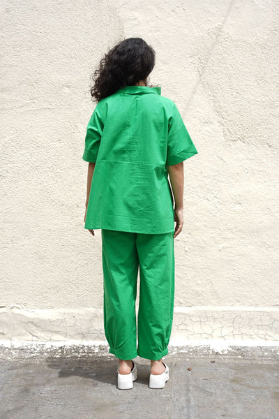 Green Ekin Shirt & Hera Cotton Co-Ord Set (2 PCS)