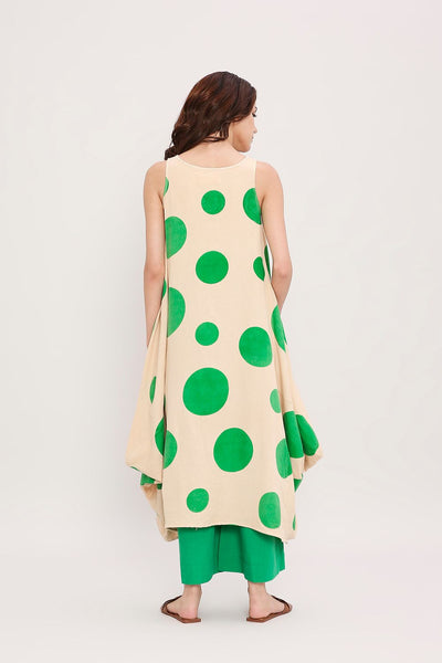 Green Hand Block Printed Polka Vari Co-ord Set (2 PCS)
