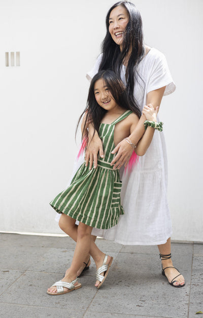 Green Striped Cali Dress-Green