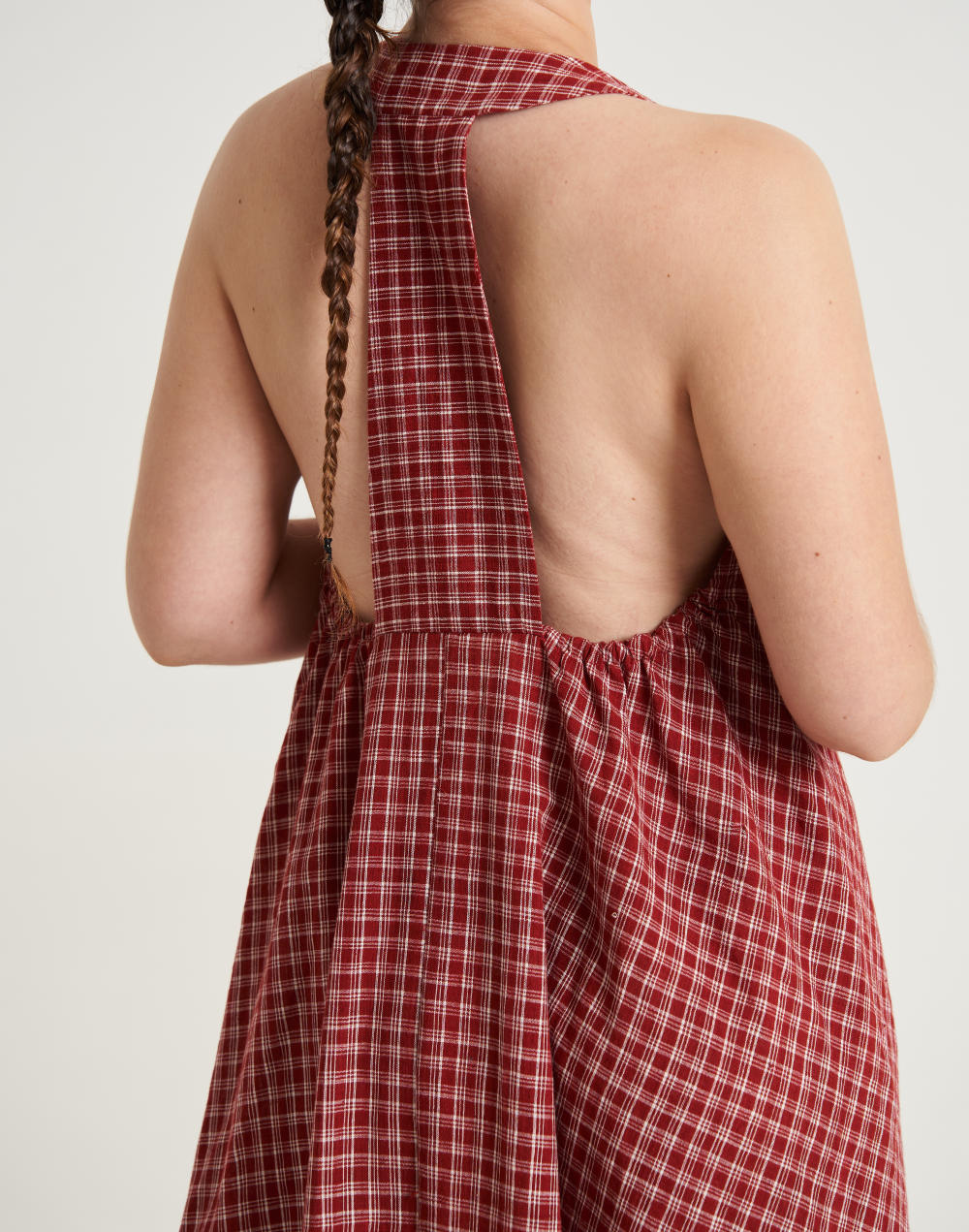 Halter neck gingham dress - Red checks