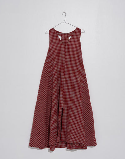 Halter neck gingham dress - Red checks