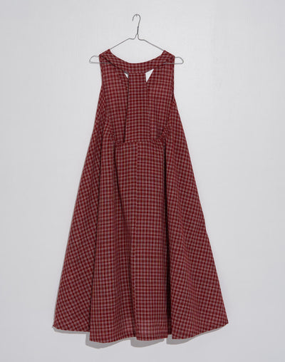 Halter neck gingham dress - Red checks