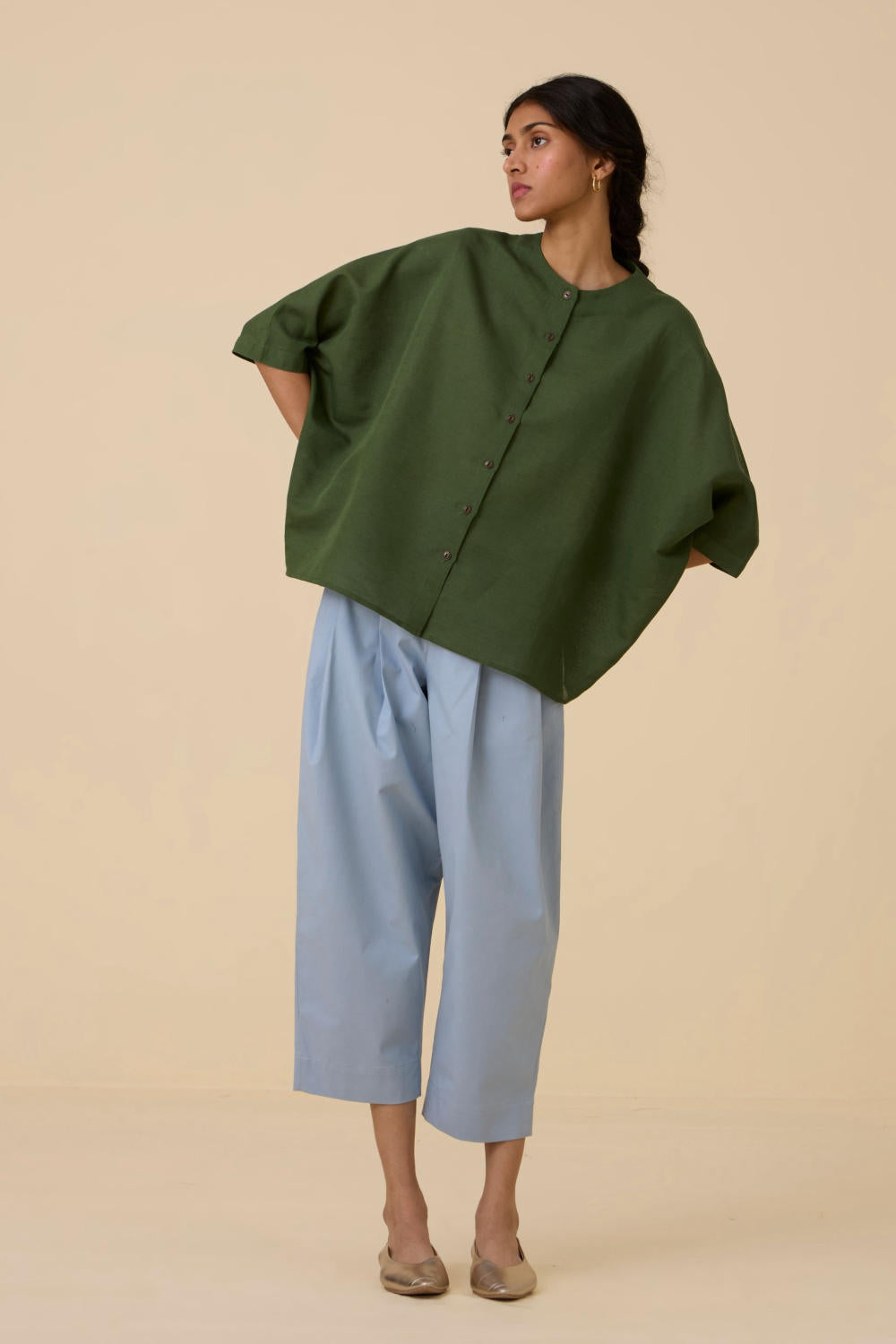 Harita Green Cotton Shirt