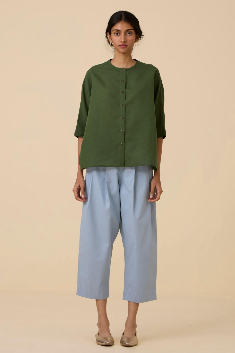 Harita Green Cotton Shirt