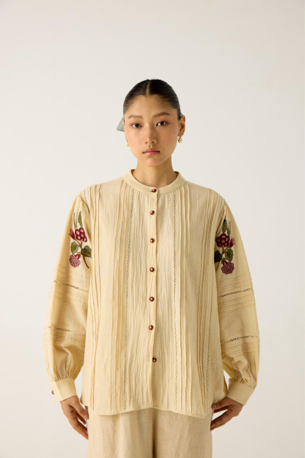 HAZEL TOP-IVORY EMBROIDERY