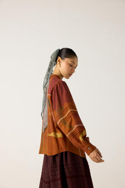HAZEL SET -FOLIAGE+RUST (HAZEL TOP+EMILY SKIRT)