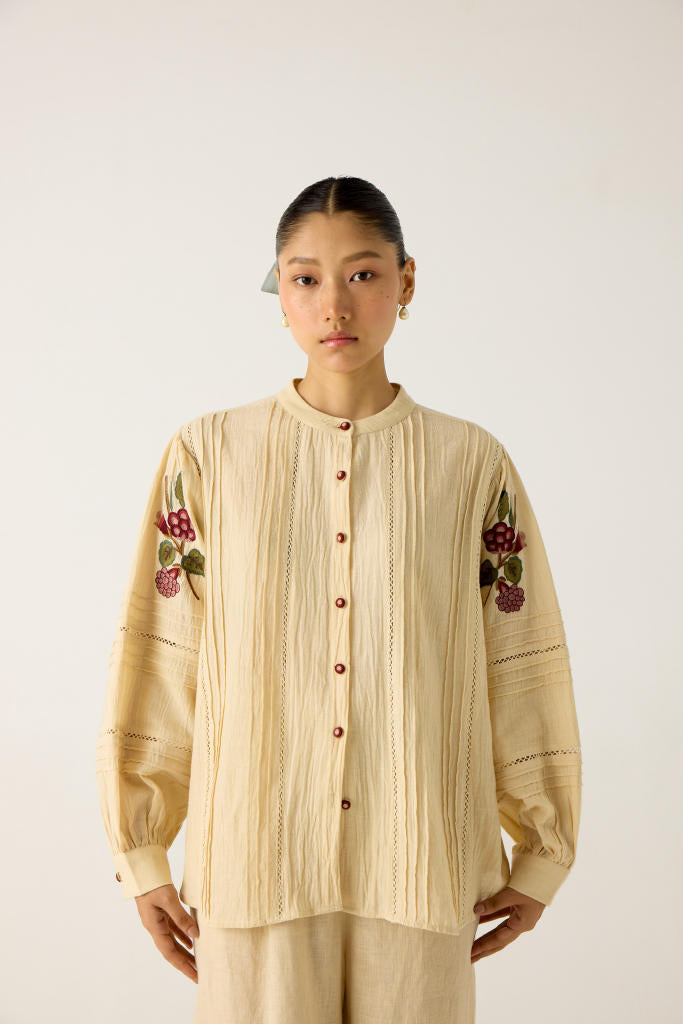 HAZEL SET-IVORY (HAZEL TOP +APPLIQUE PANTS)