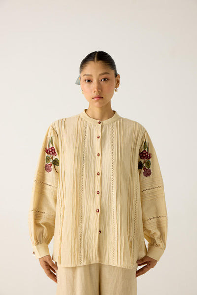 HAZEL SET-IVORY (HAZEL TOP +APPLIQUE PANTS)