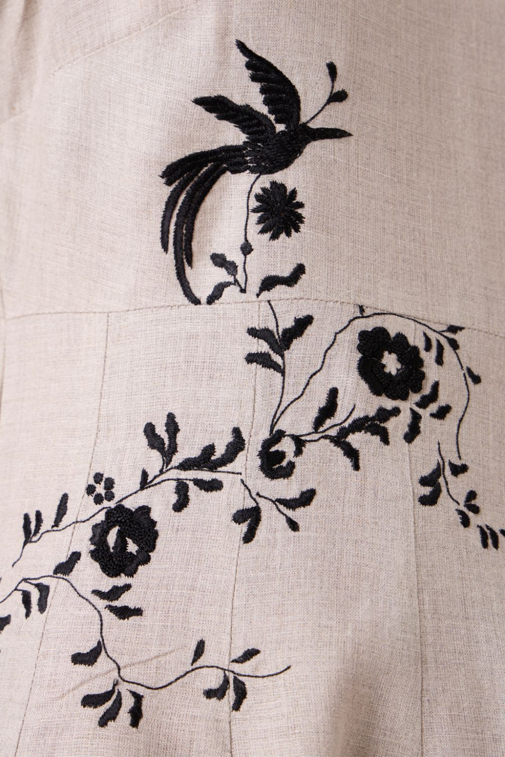 Helios Beige Embroidered Dress