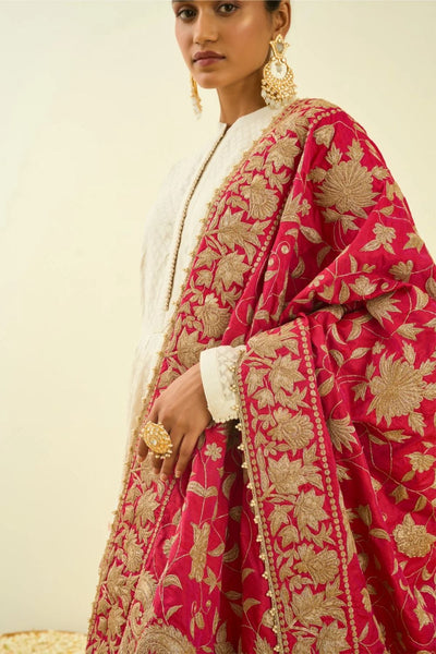 Only Odhni Hotpink Floral Tilla Embroidery