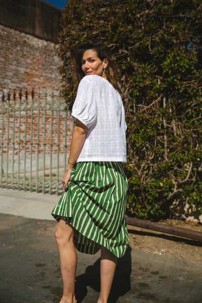 Hudson Green Striped Skirt-Green