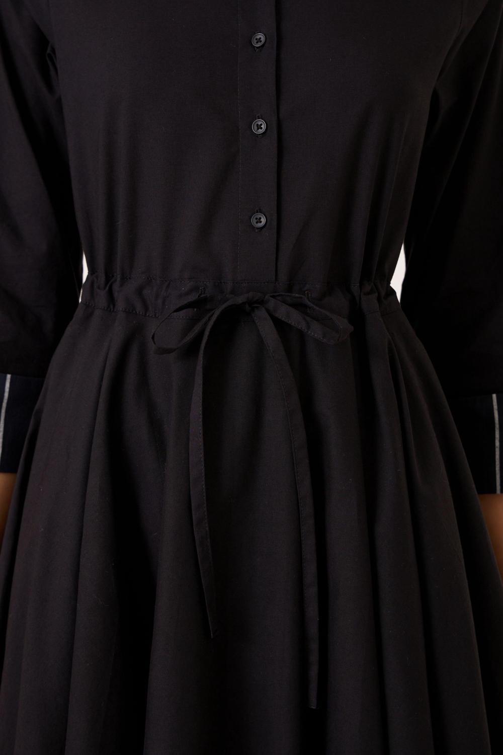 Hulas Black Handwoven Layered Dress