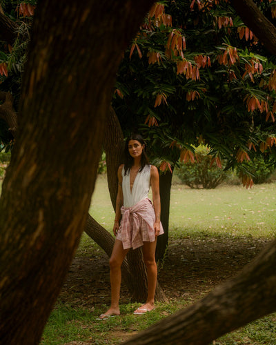 RANGA LINEN TIE UP SHORTS