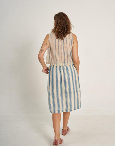 Indigo Bliss Stripe Skirt