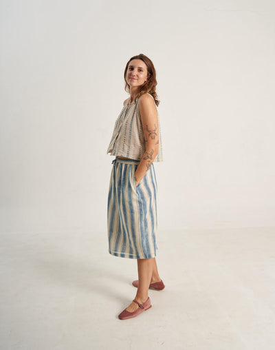 Indigo Bliss Stripe Skirt