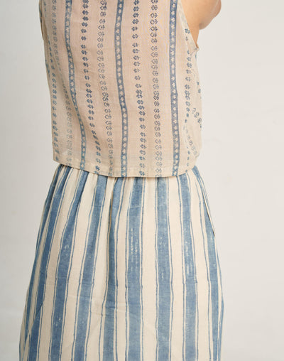 Indigo Bliss Stripe Skirt