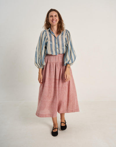 Indigo Striped Oversized Shirt
