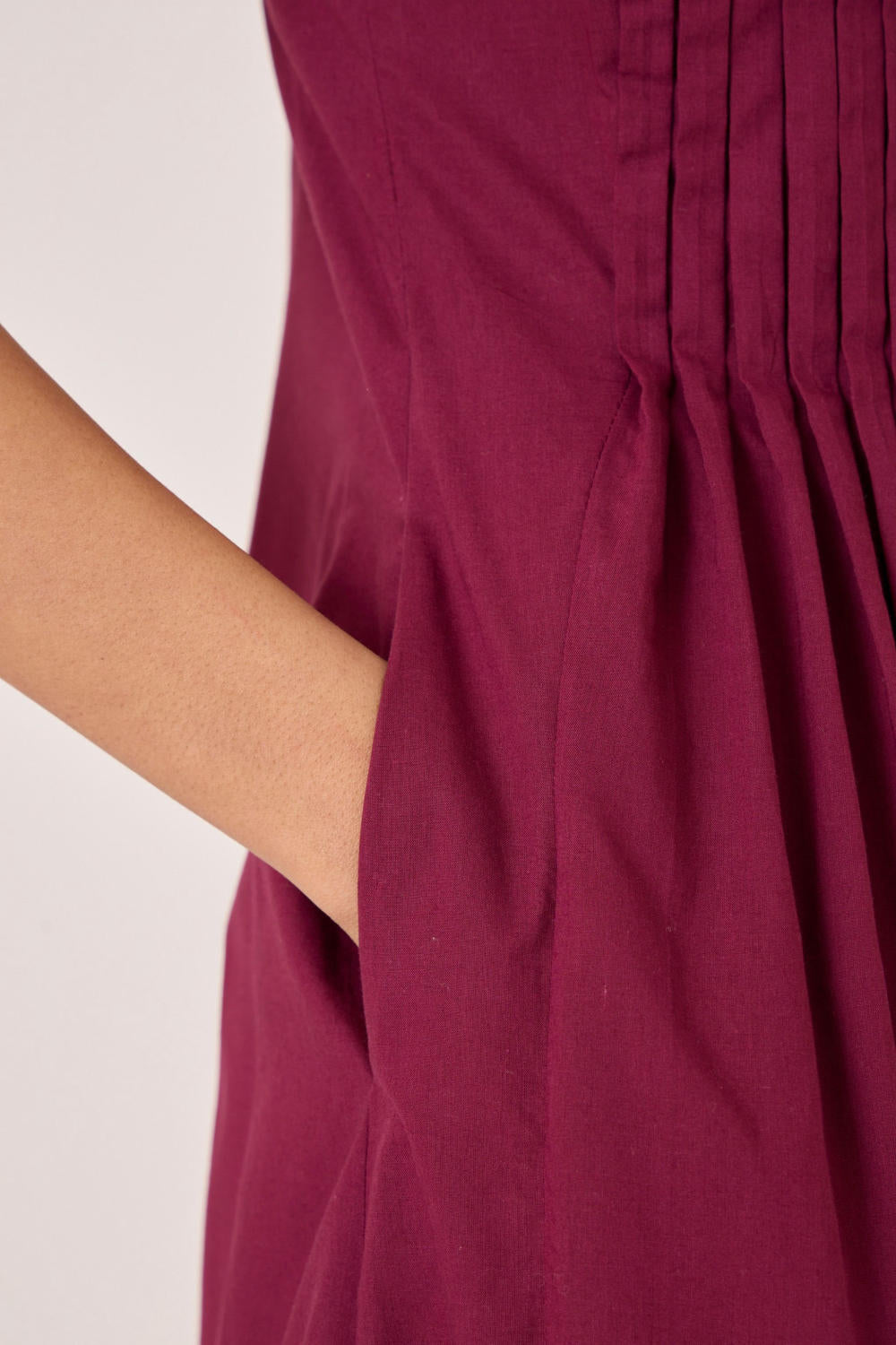 Indika Burgundy Pleated Dress