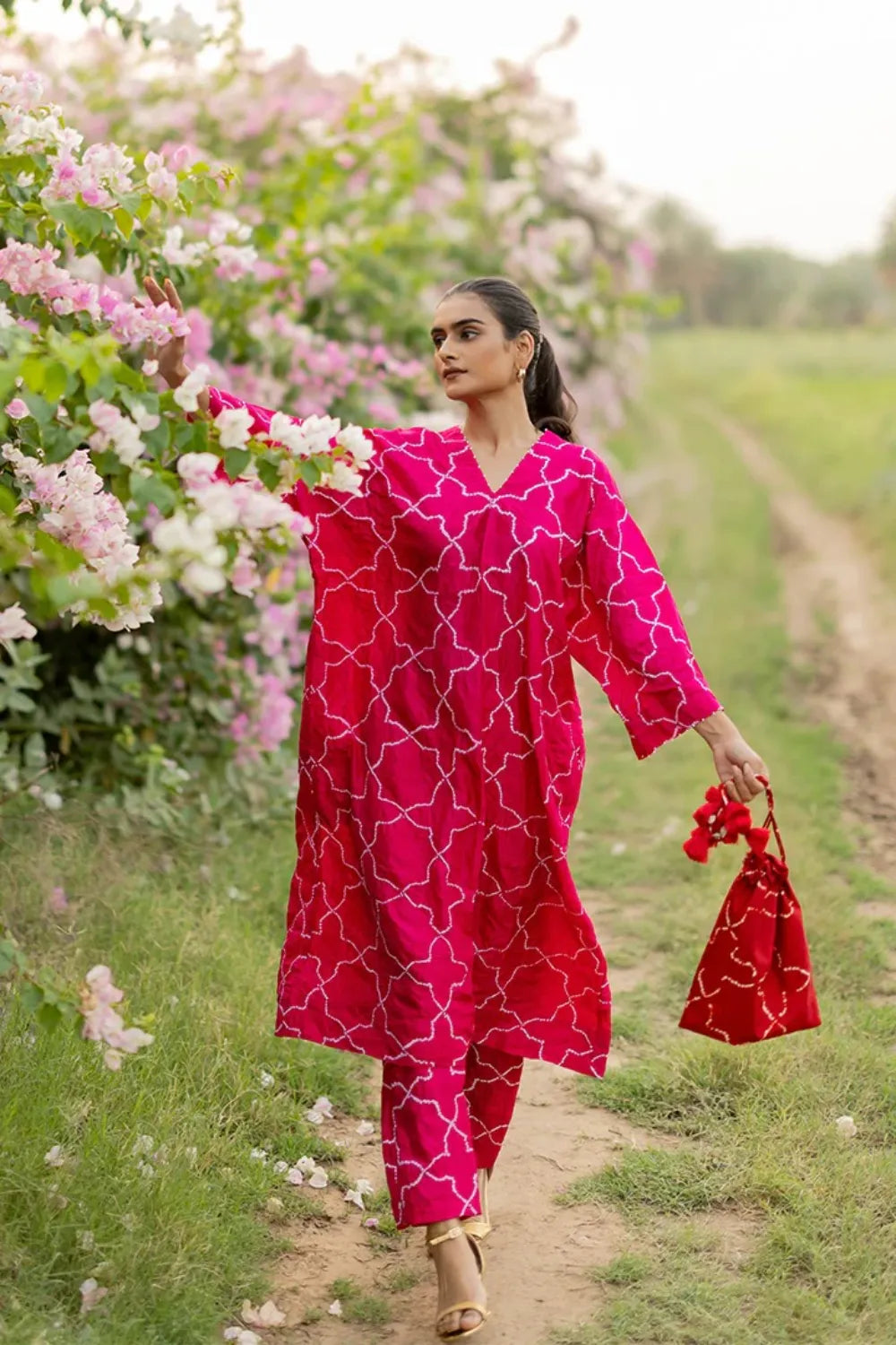 JAALI V2 KURTA SET-PINK