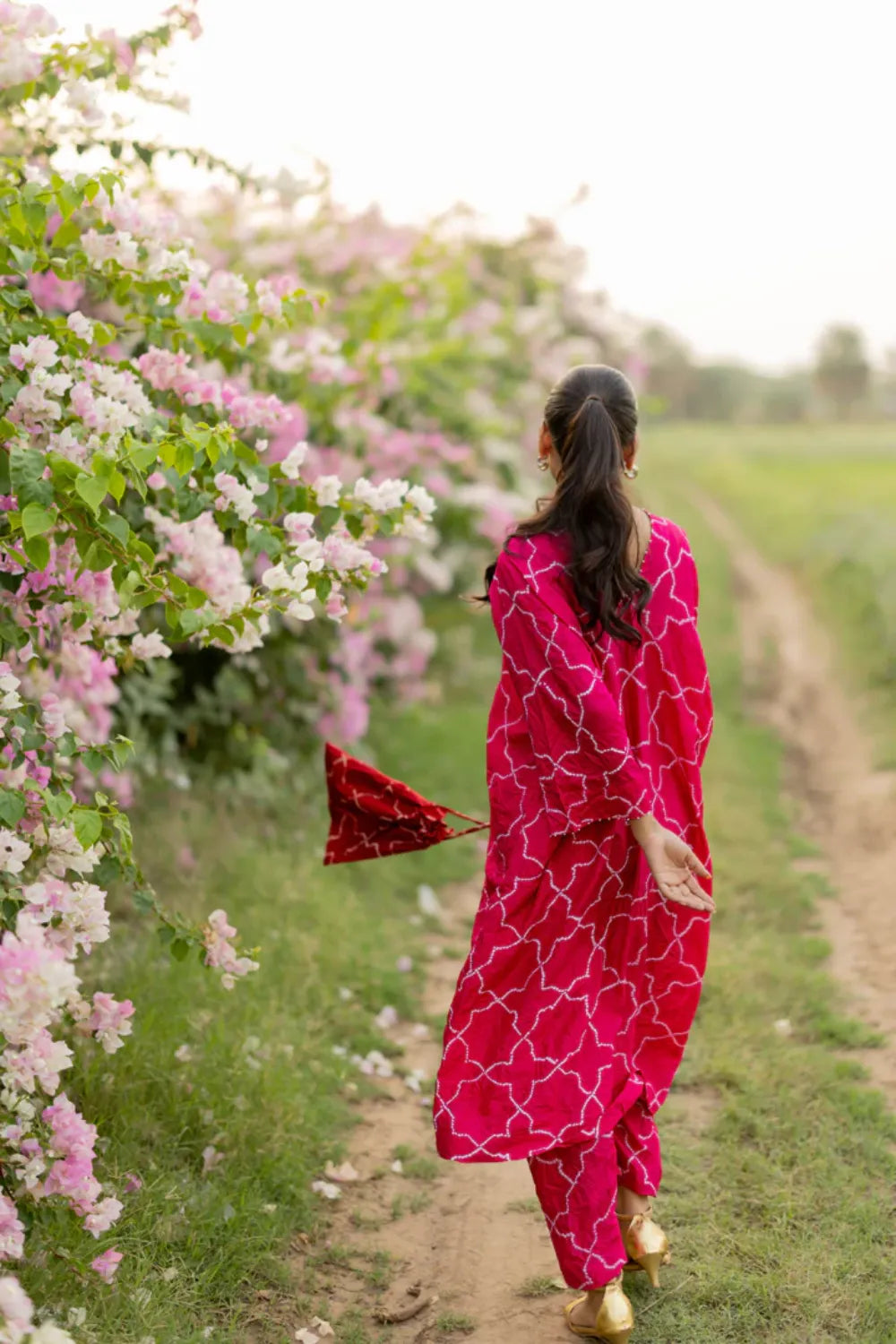 JAALI V2 KURTA SET-PINK