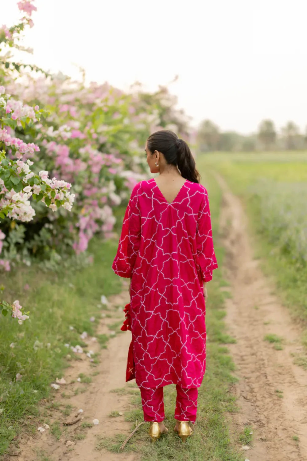 JAALI V2 KURTA SET-PINK