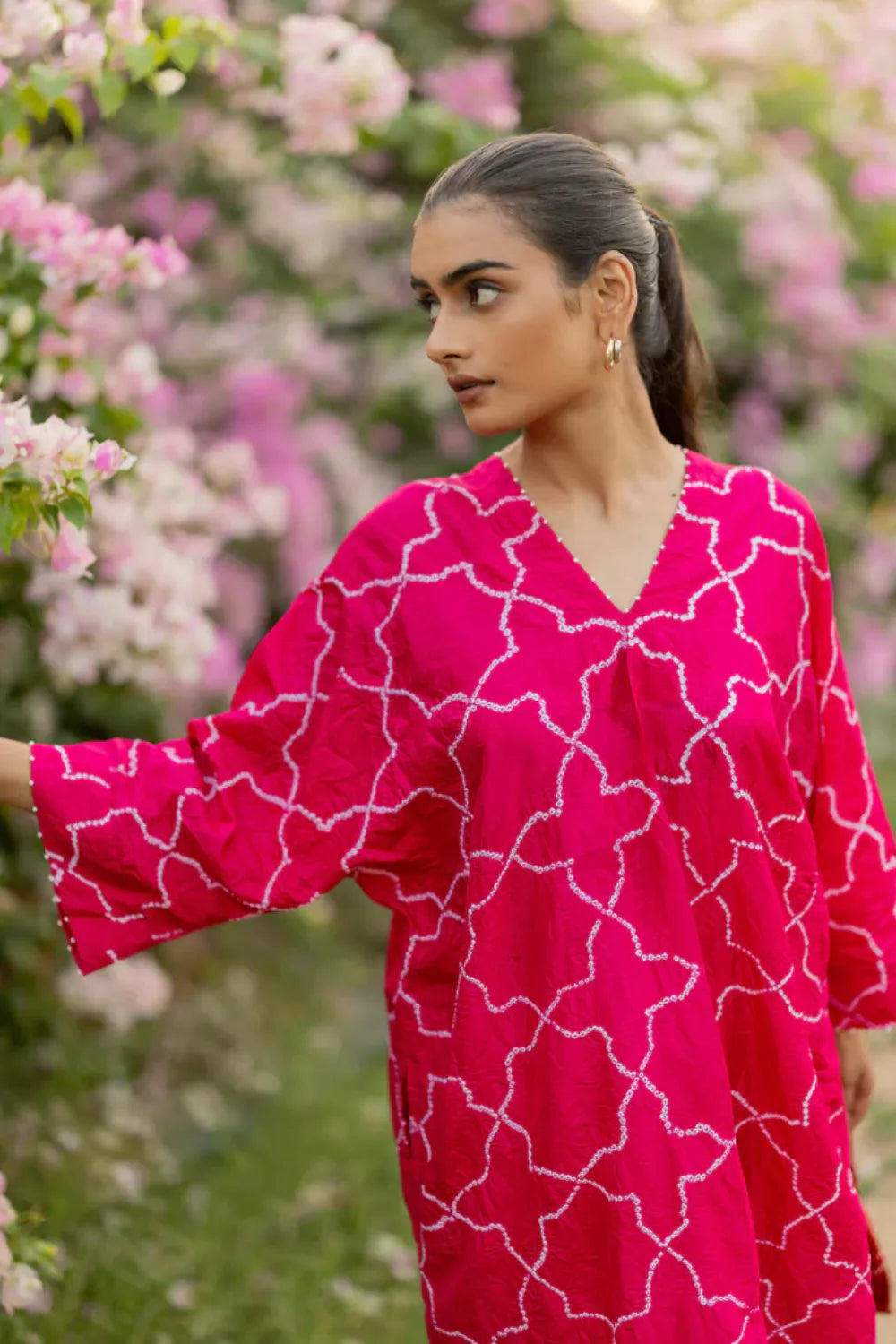 JAALI V2 KURTA SET-PINK