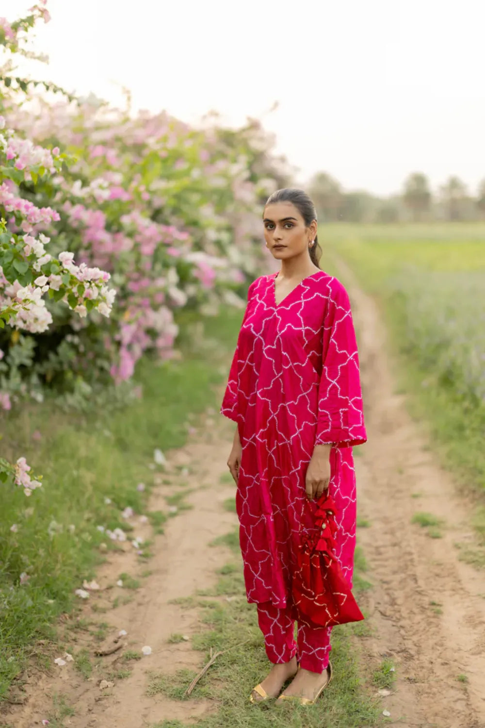 JAALI V2 KURTA SET-PINK