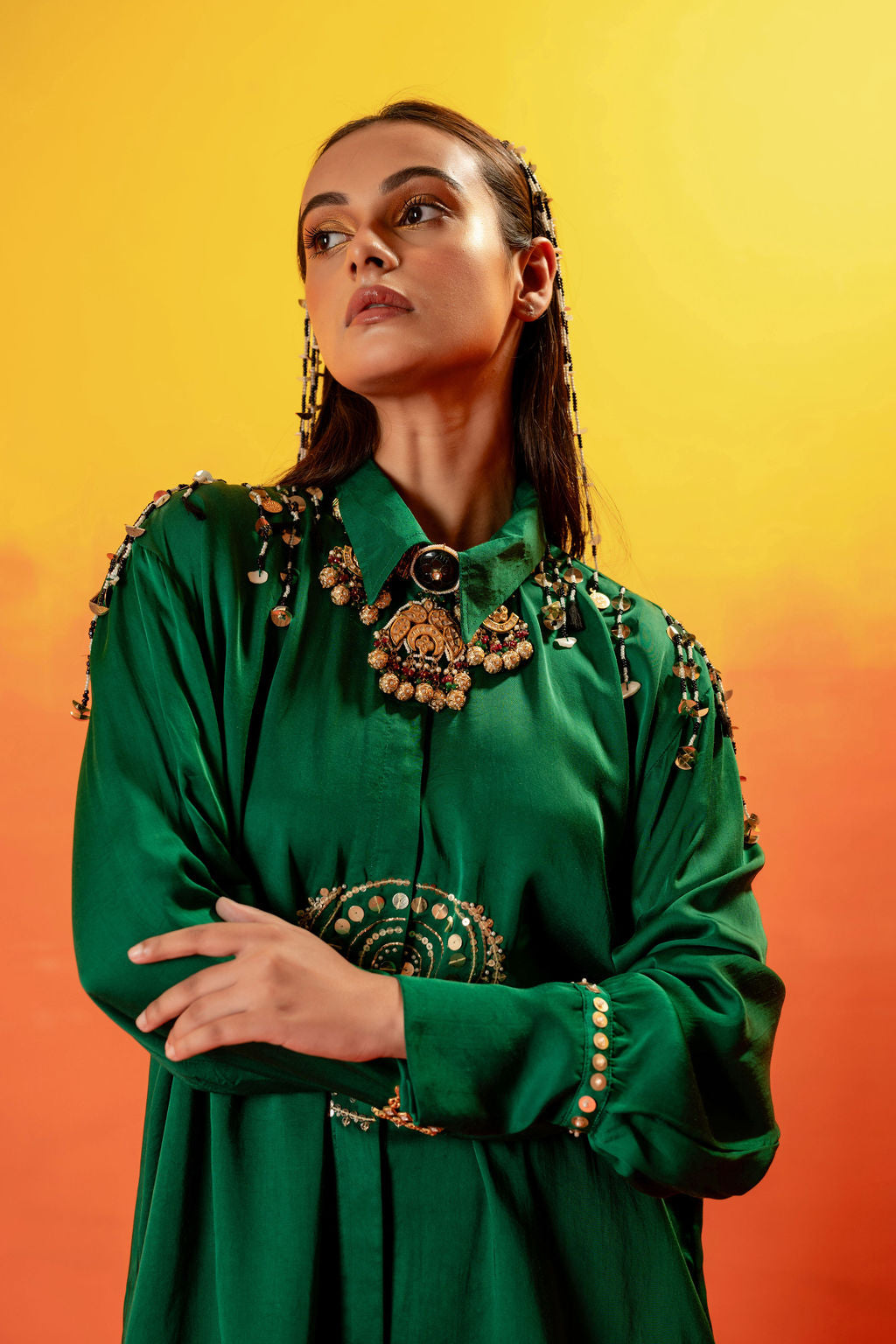 Vani Green Festive Co-ord Set