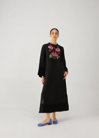 Jolene dress-Black Rose Embroidery