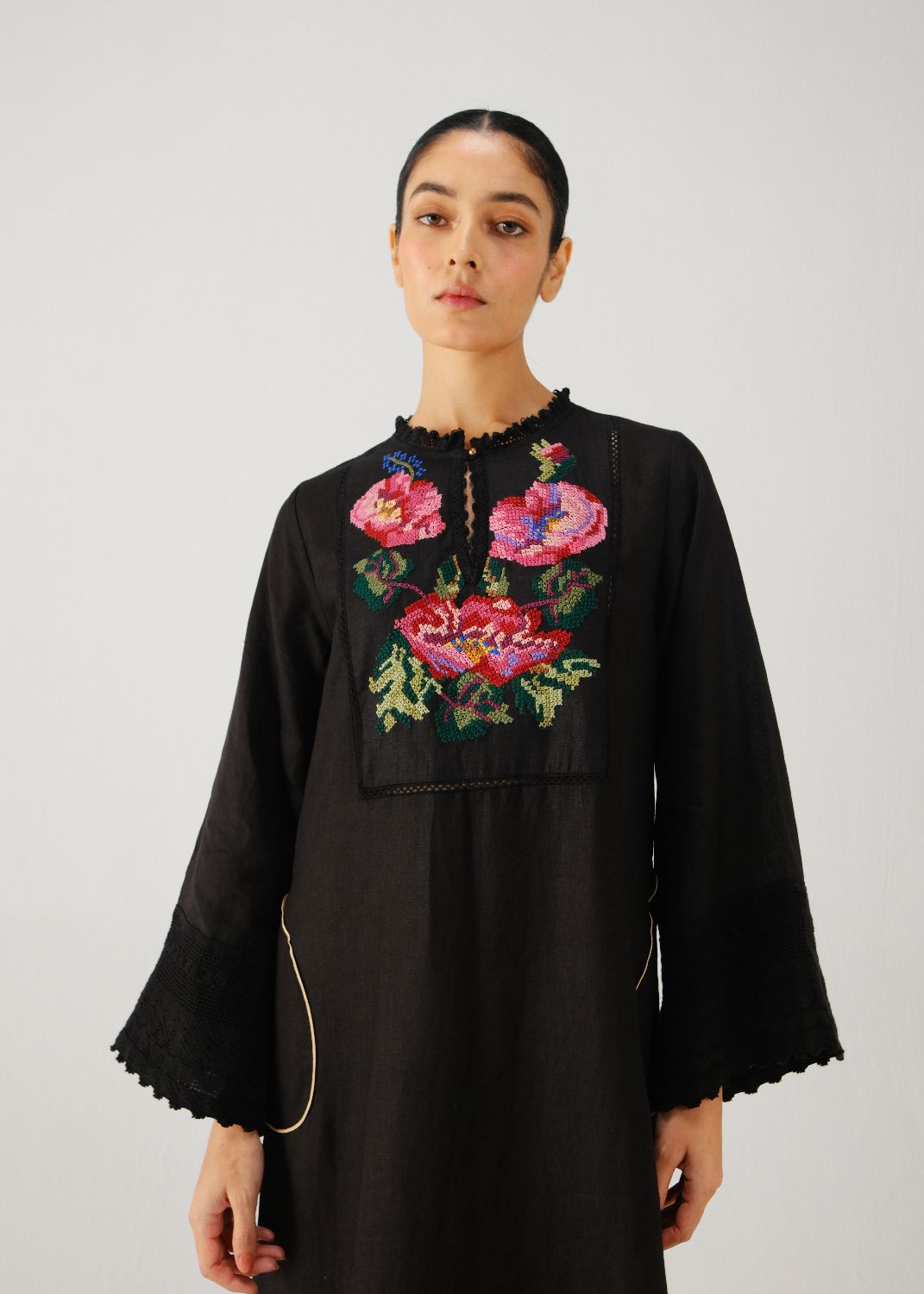 Jolene dress-Black Rose Embroidery
