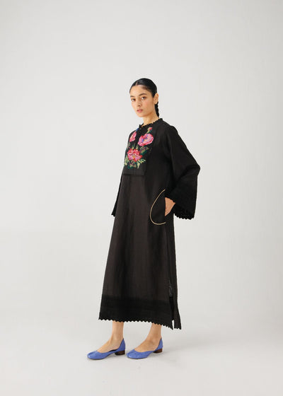 Jolene dress-Black Rose Embroidery